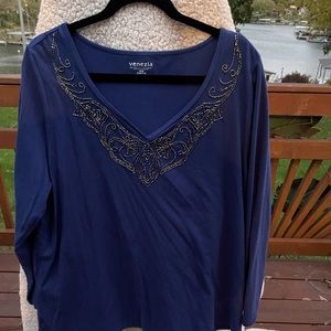 Venezia navy blue blouse